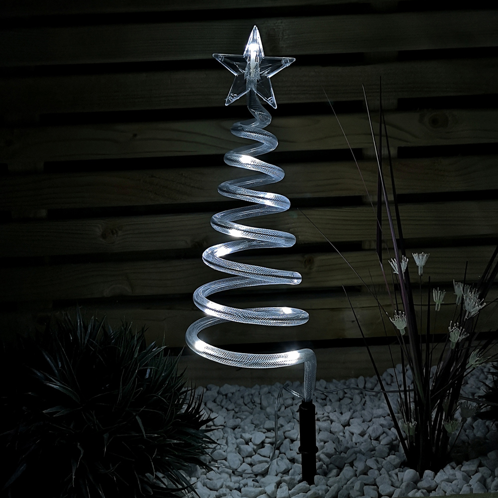 Samuel Alexander 4 Piece Cool White LED Spiral Tree Path Christmas Light Set Image 5