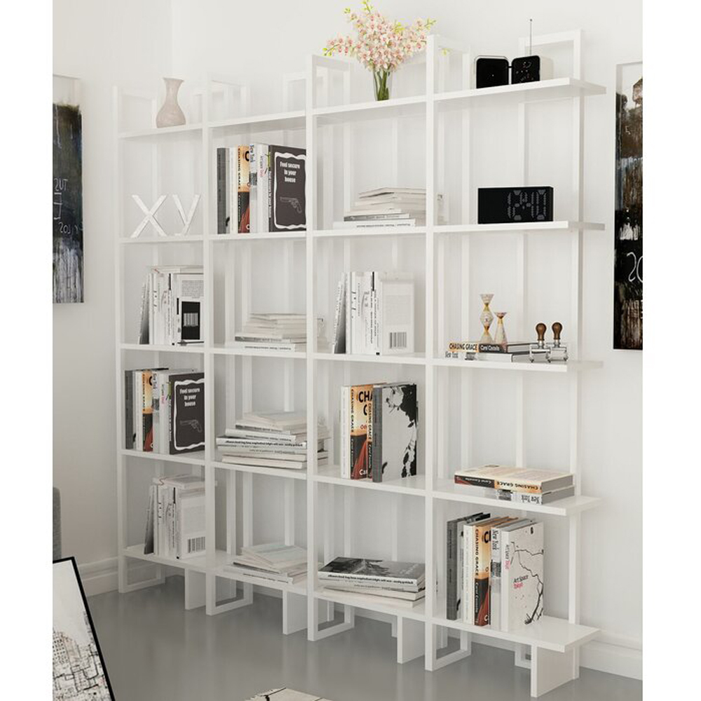 Decorotika Alice 5 Tier White Corner Bookshelf Image 4