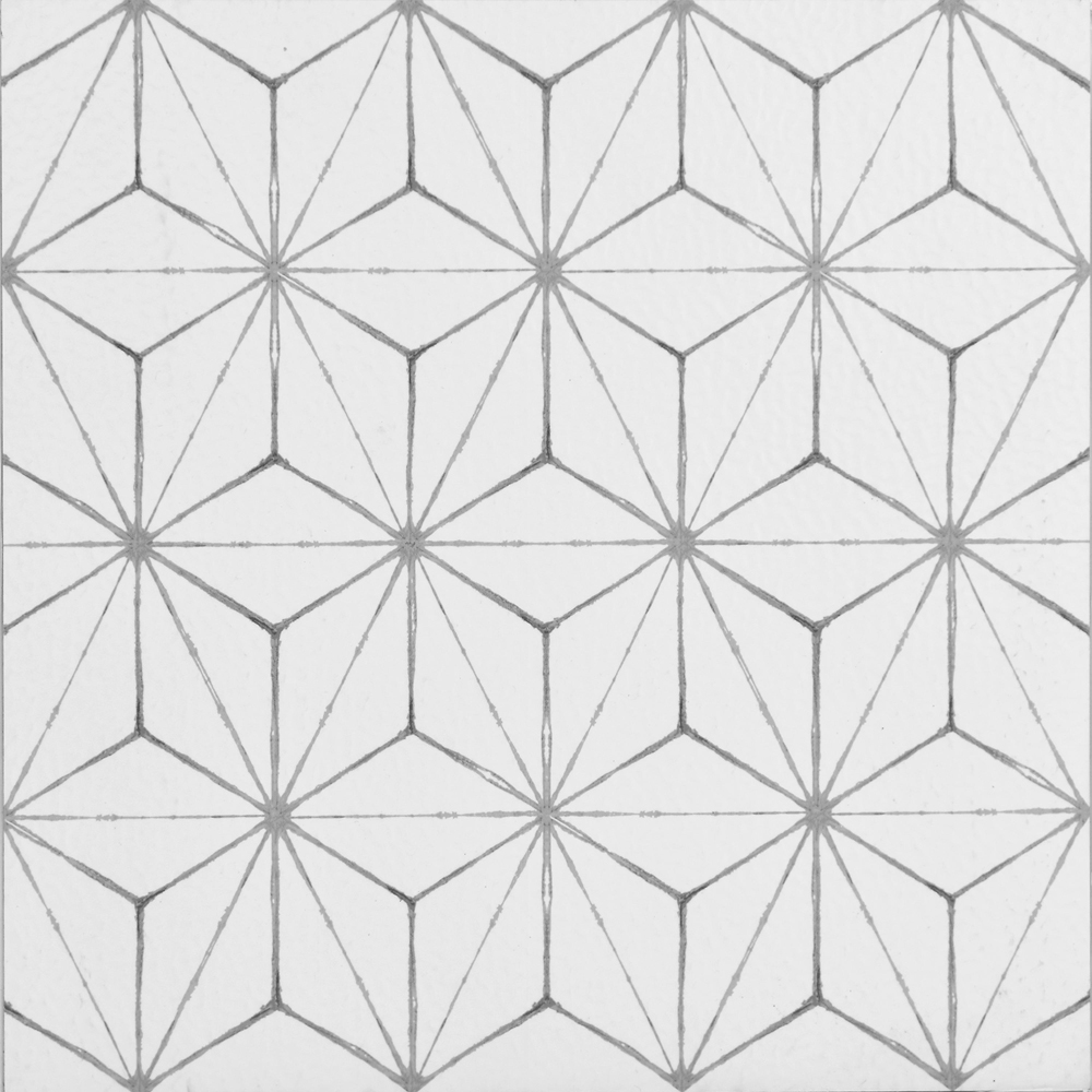 Floorpops Kikko Grey and White Peel and Stick Floor Tile 30.48 x 30.48cm 10 Pack Image 2