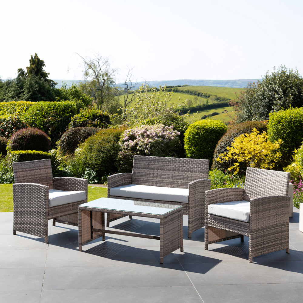 Artemis Home Arlo 4 Seater Grey Rattan Lounge Set with Cushion Image 7