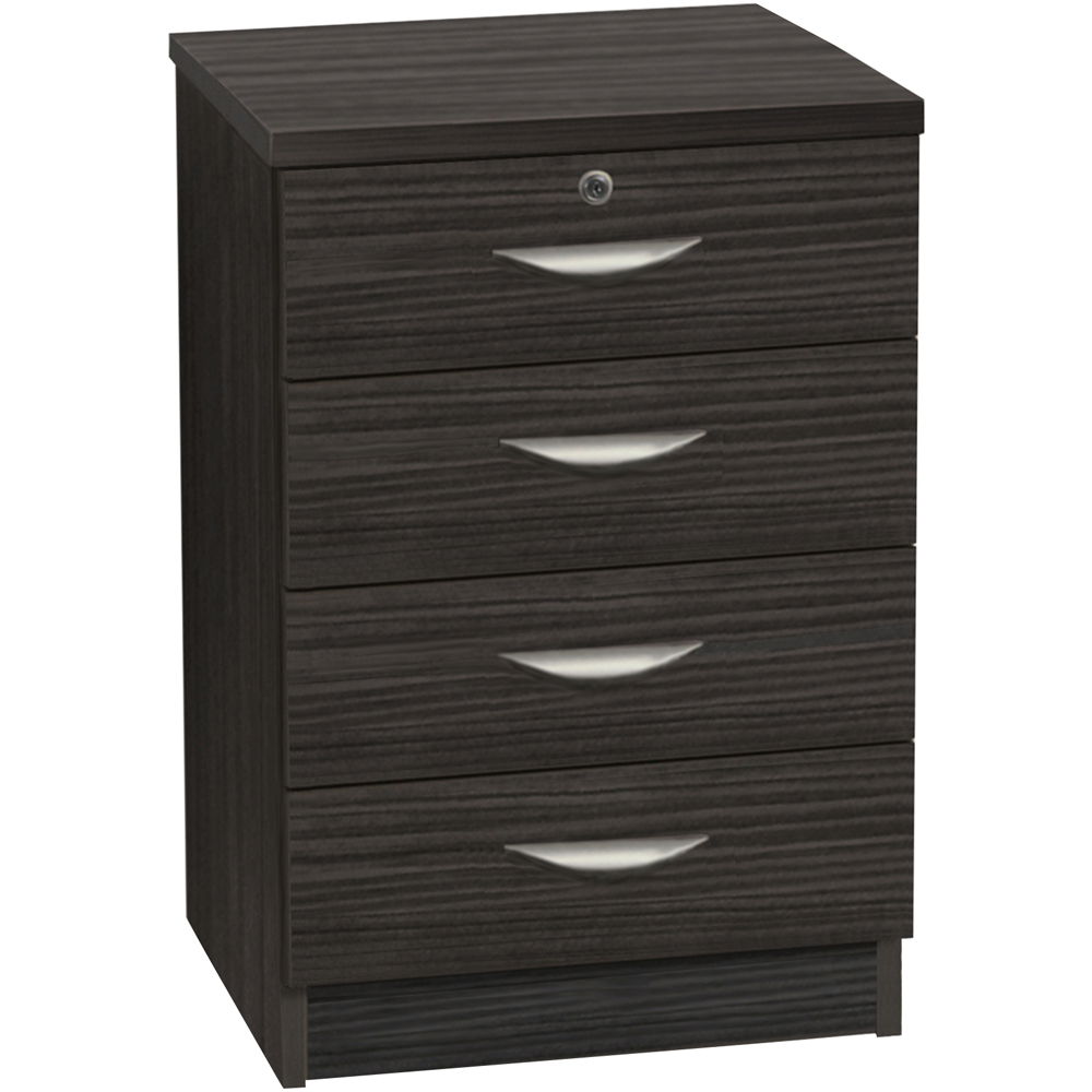 R White Cabinets 4 Drawer Black Storage Unit Image 2