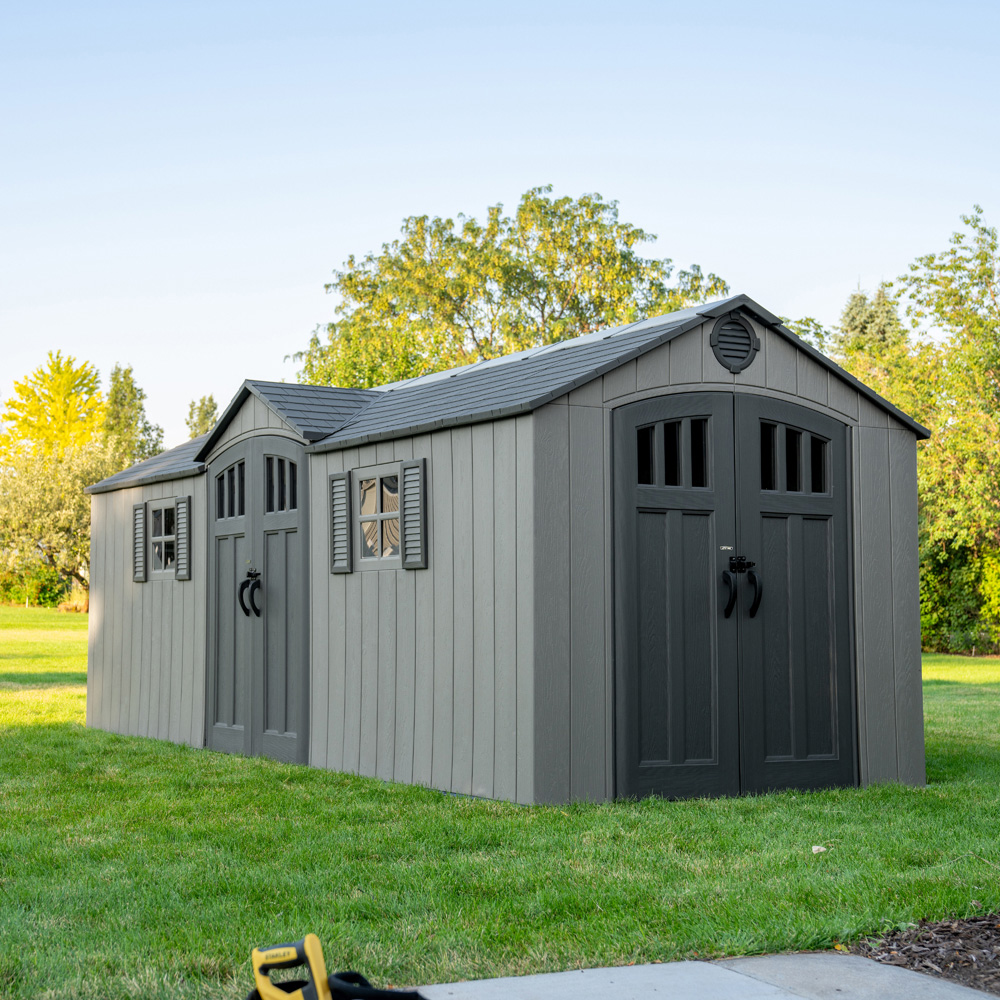 Lifetime Products 20 x 8ft Double Door Garden Storage Shed Image 2