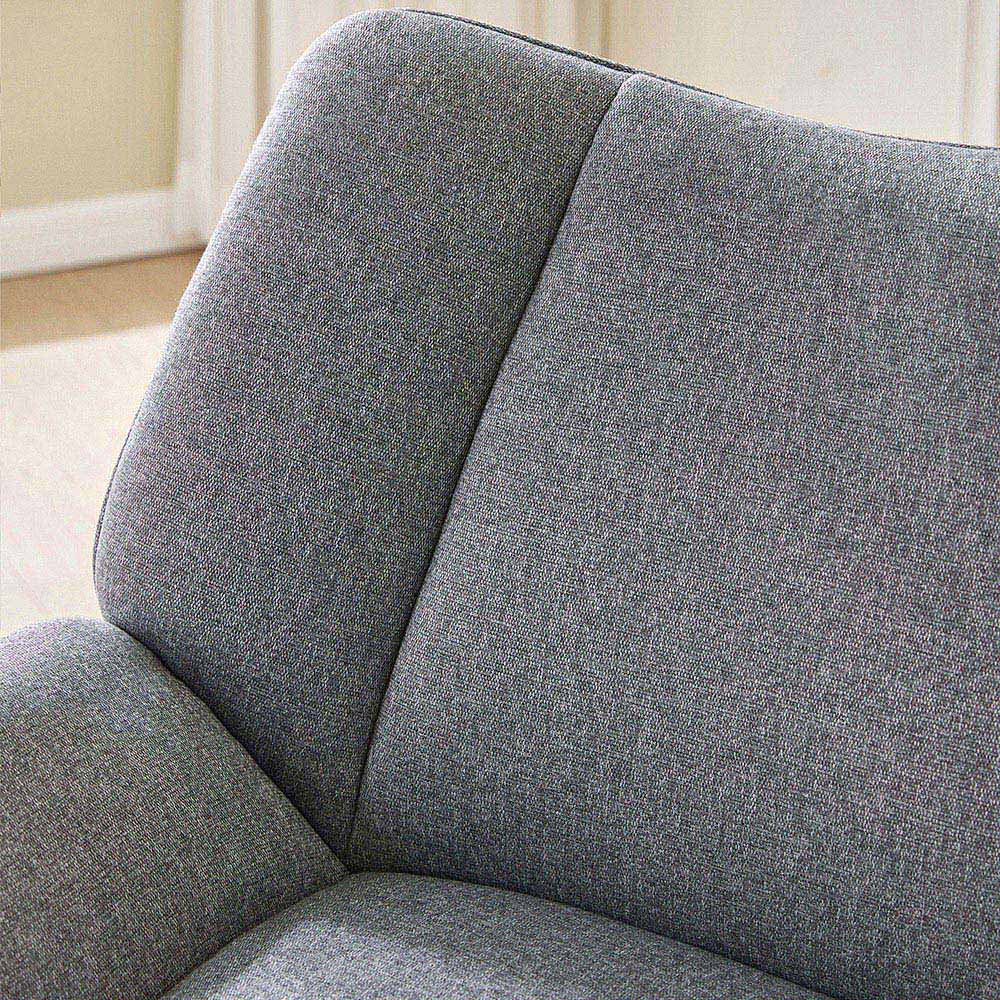 Living and Home Grey Minimalist Linen Armchair Image 7