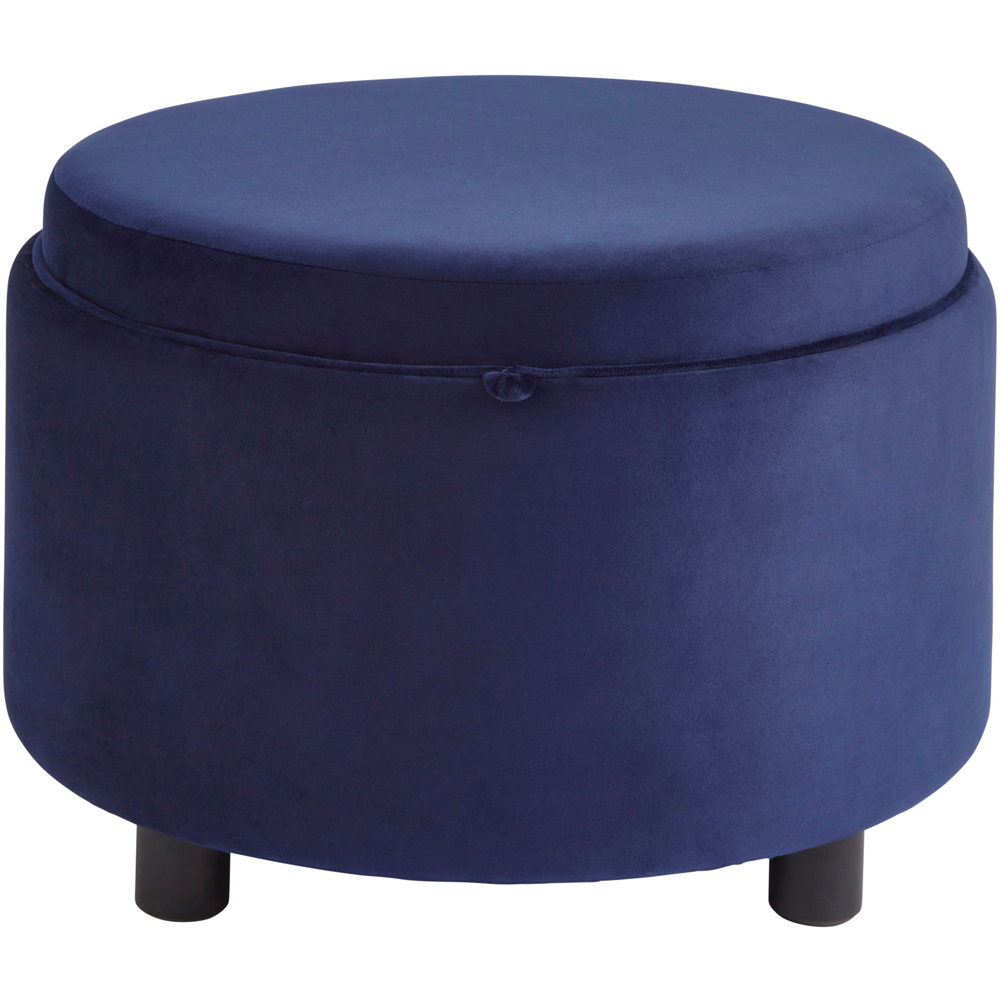 GFW Leylani Midnight Blue Tray Table Storage Stool Image 2