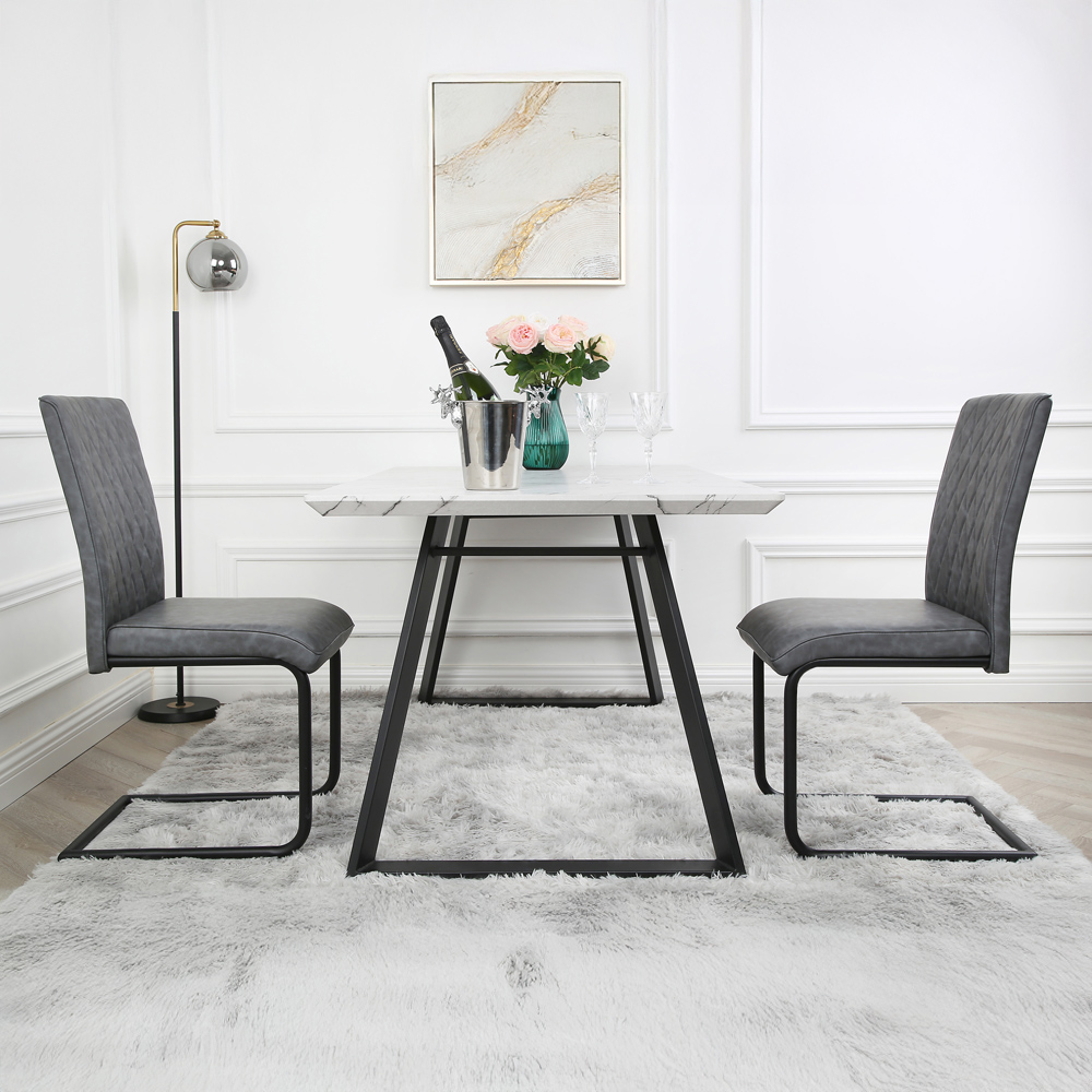 Nestor Set of 2 Grey Industrial Dining Chair Image 8