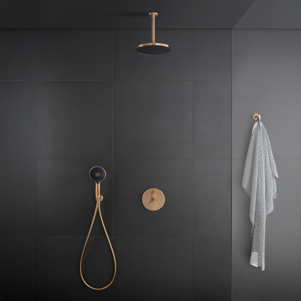 Duravit Brushed Bronze Ceiling Shower Arm 200mm Image 3