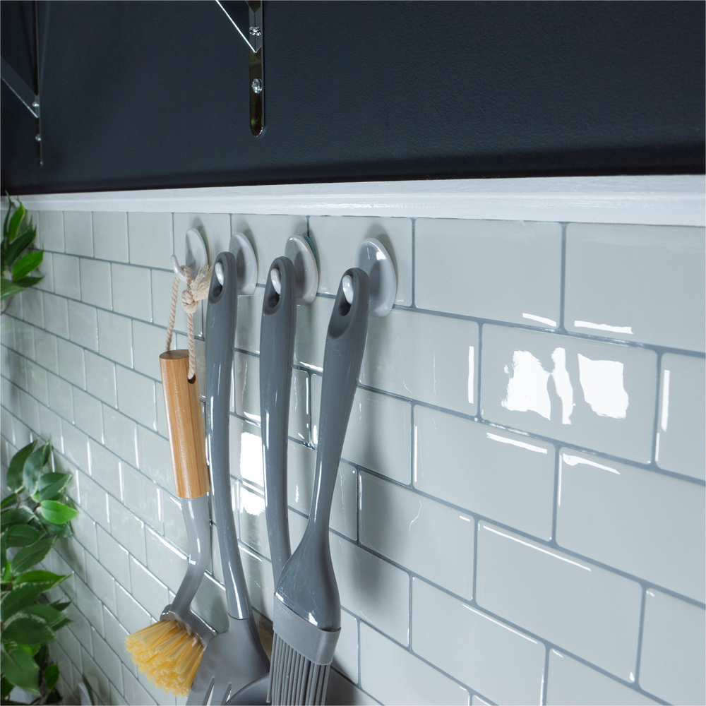 St Helens Oval Shape Plastic Self Adhesive Hook 4 Pack Image 3