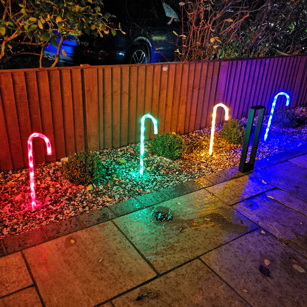 Samuel Alexander 4 Piece Multicolour LED Christmas Candy Cane Path Lights Set Image 2