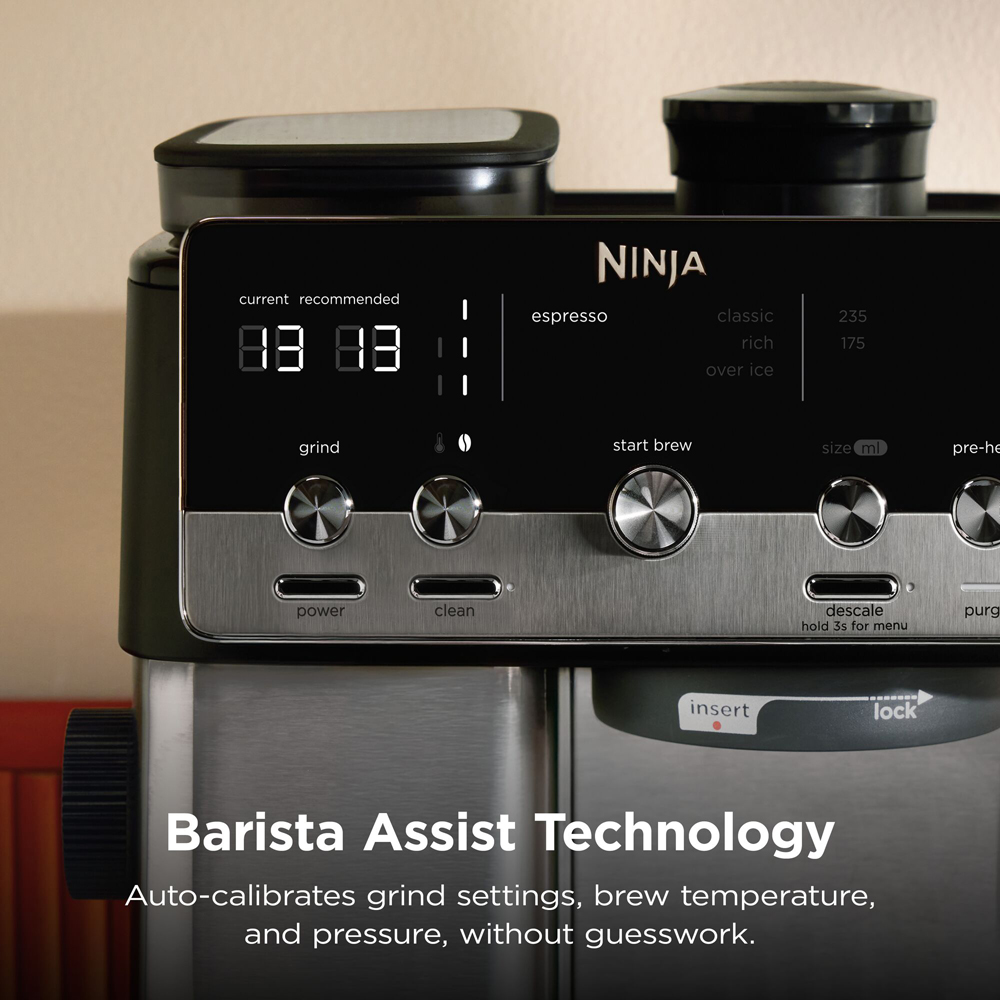 Ninja Luxe Café ES301UK Black Stainless Steel Mini Espresso Machine Image 8