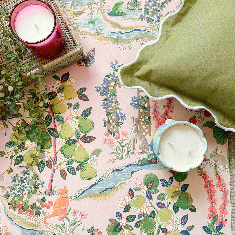 Belmont House Pink Garden Walk Floral Wallpaper Image 3