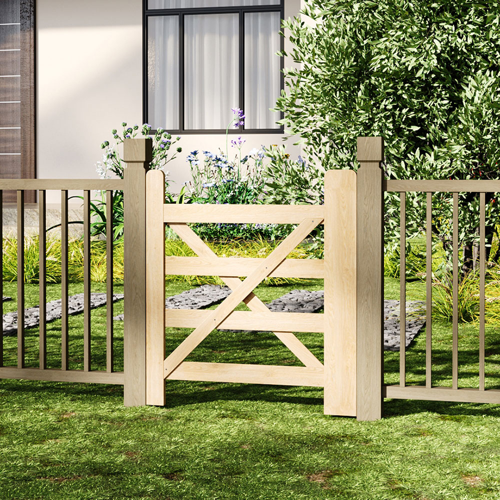Outdoor Wooden Garden Gate, 90 x 76cm Image 6