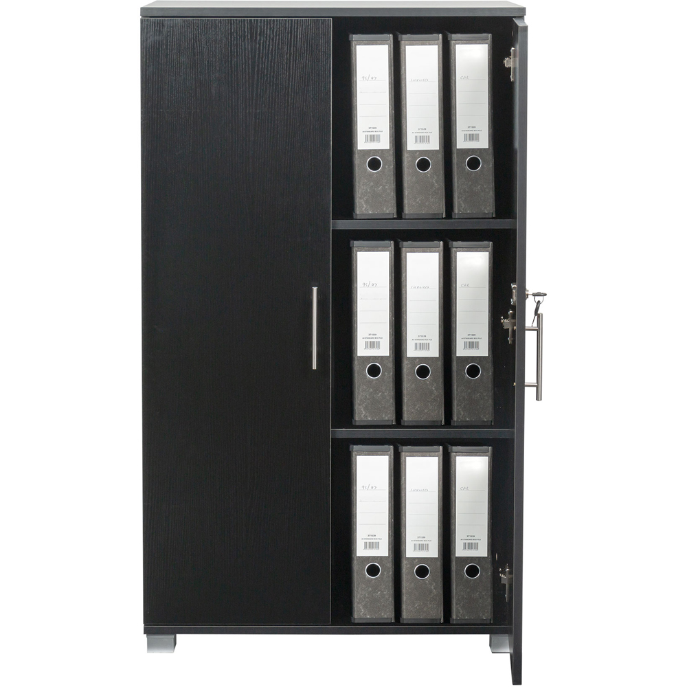 MMT Furniture Designs 2 Door Black Lockable Tall Filing Cabinet Image 4