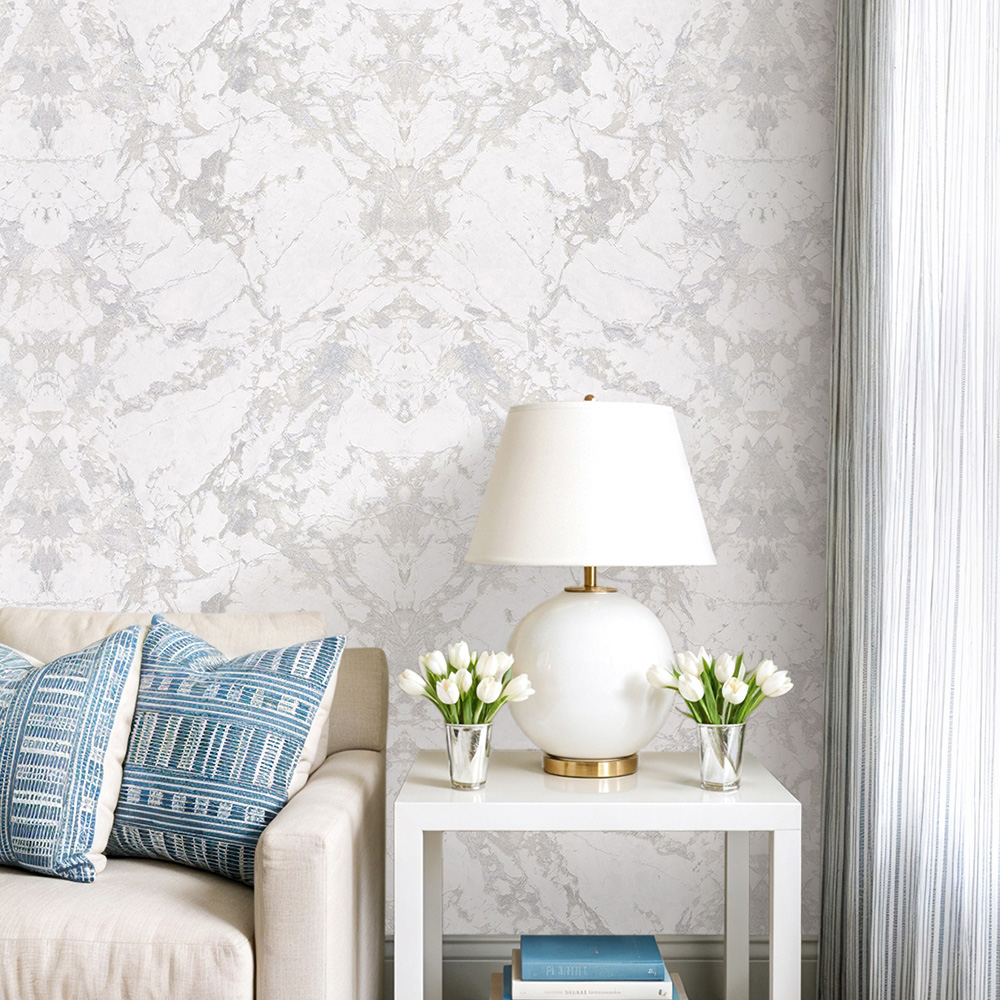 Living and Home Textured 3D Embossed Grey Non-Pasted Non-Woven Wallpaper Image 7