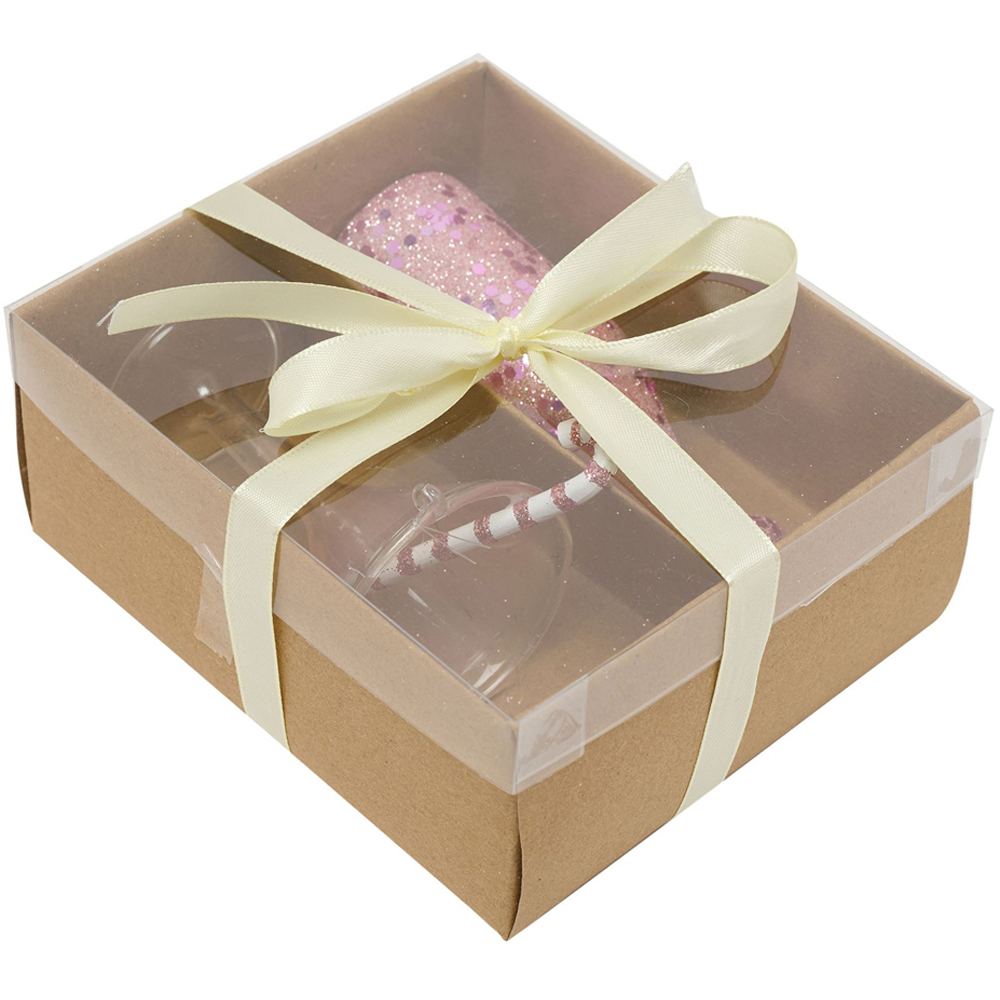 The Christmas Gift Co Girls Night Glass Tree Decoration 2 Pack Image 4