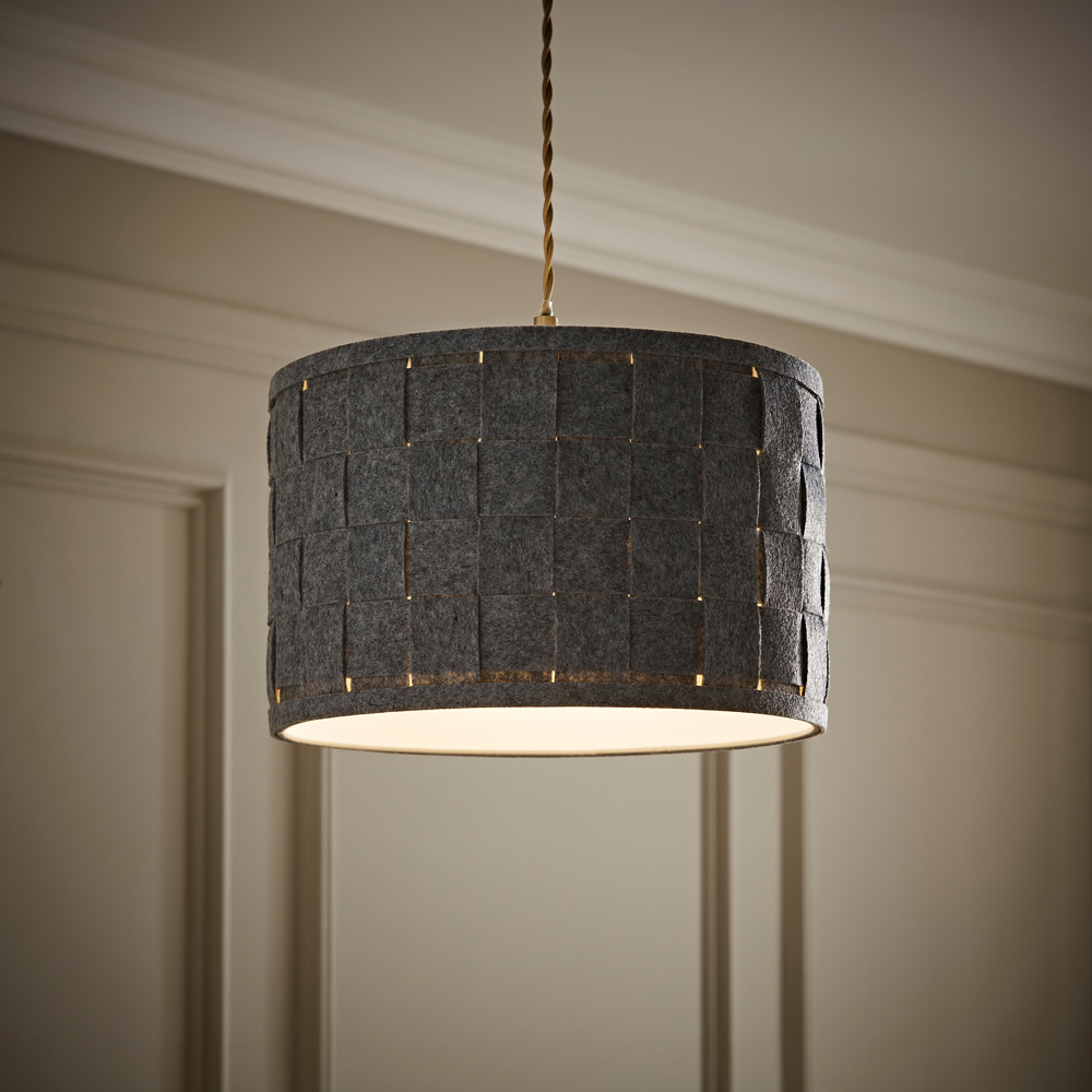 ValueLights Monza Grey Felt Weave Large Lamp Shade Image 6
