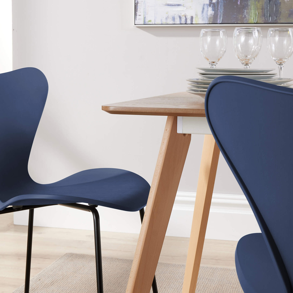 Home Source Rayna Penny 4 Seater Dining Set Blue Image 4