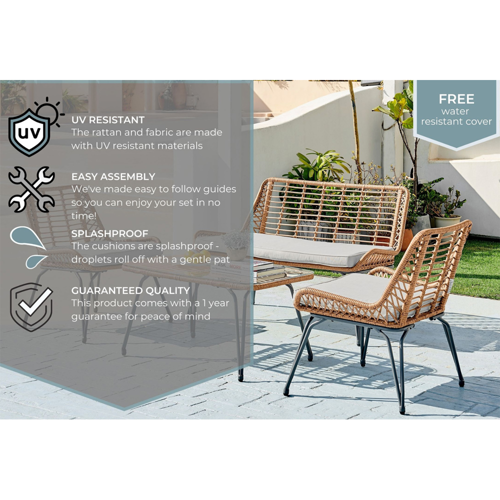 Furniturebox Napoli 4 Seater Beige Sofa Lounge Set Image 6