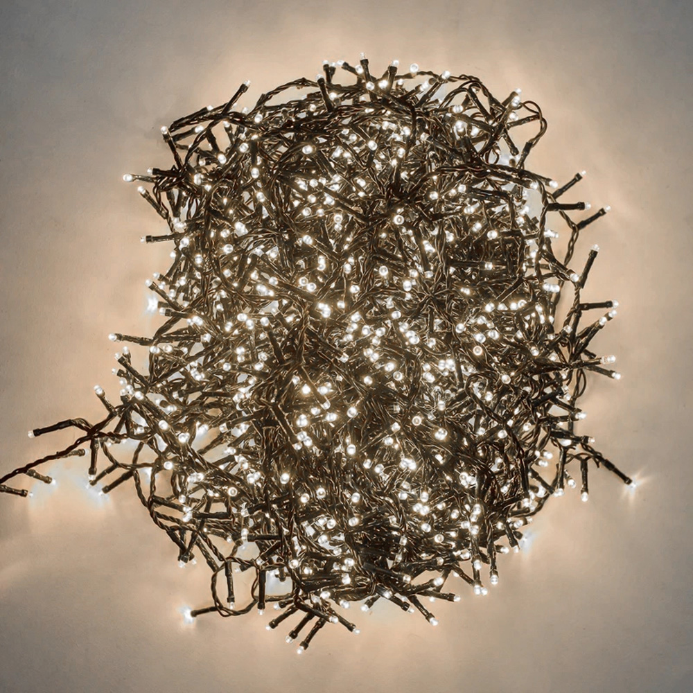 The Christmas Centre 720 Bright White LED Multifunction Green Cable String Light 64m Image 1