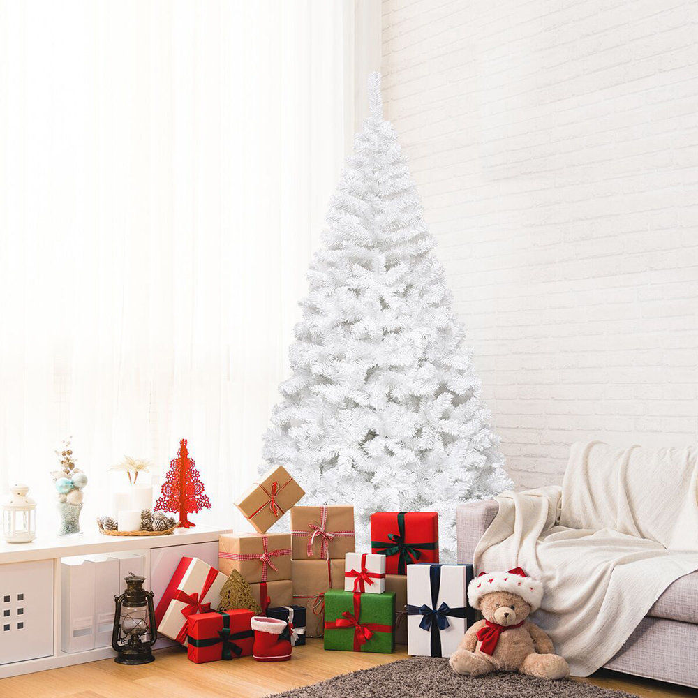Costway White Artificial Christmas Tree 7ft Image 2