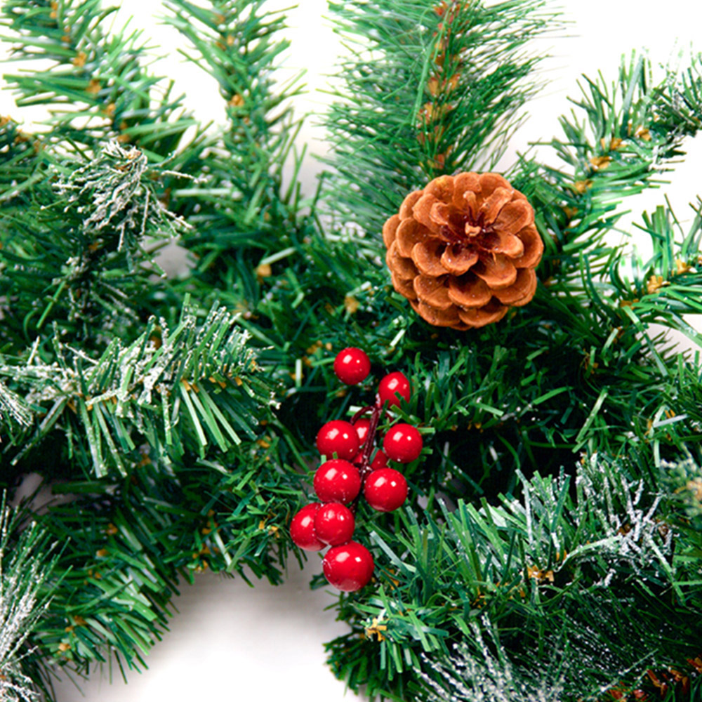 Best Artificial Red Frosted Christmas Garland 370cm Image 9