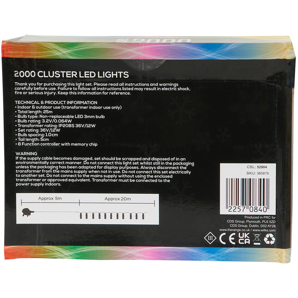 2000 Cluster LED Lights Multicolour - Multicolour Image 3