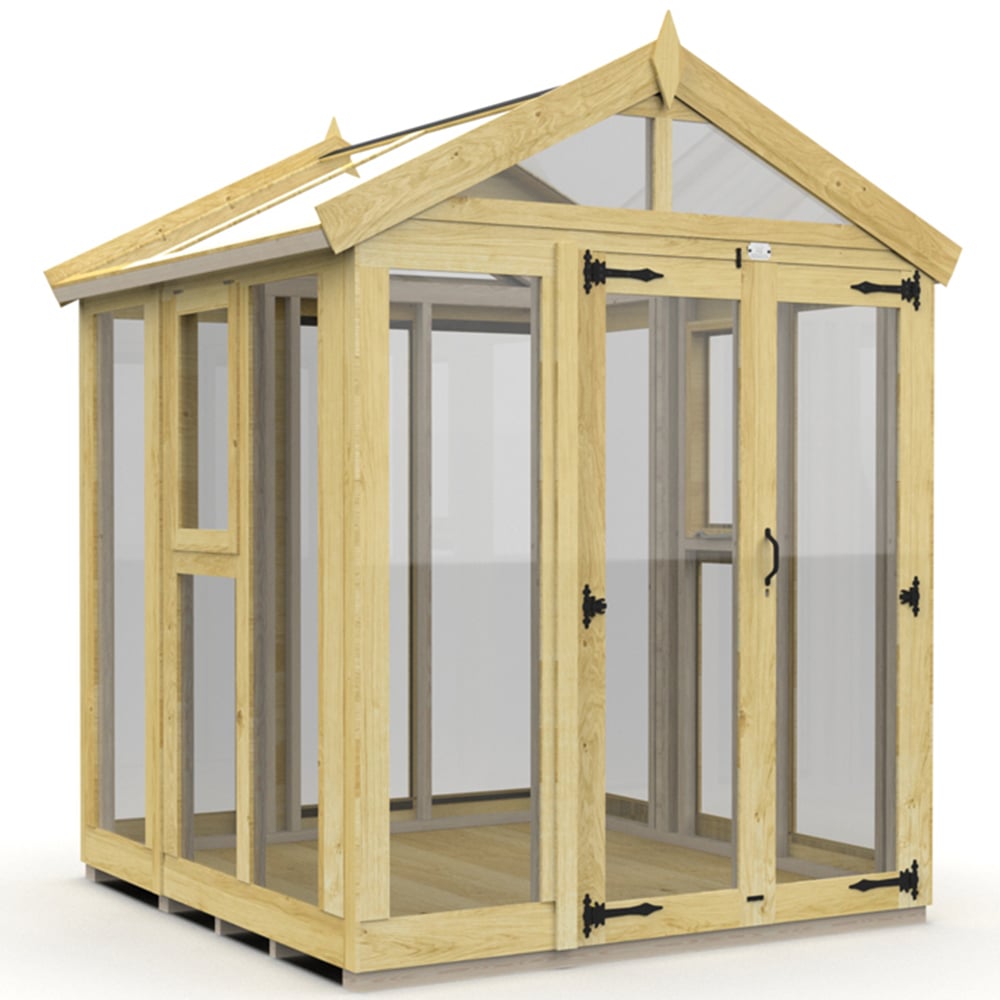 DIY Sheds Pressure Treated Tongue and Groove Timber and Glass 6 x 6ft Greenhouse Image 3