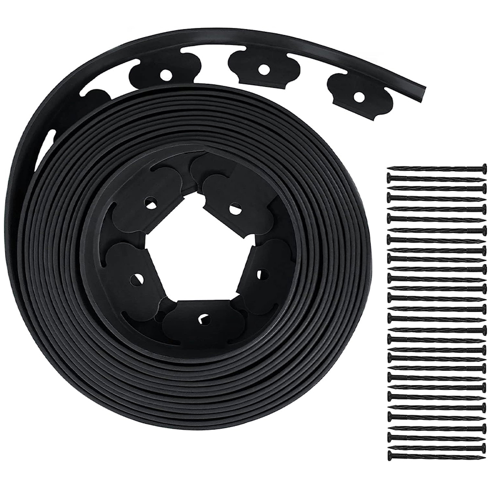 Living and Home 32ft x 10cm Black L Shaped No Dig Lawn Edging Image 4