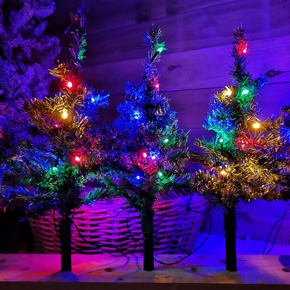Samuel Alexander 6 Piece 15 Multicolour LED 5m Green Tree Christmas Path Light Set 5m Image 8