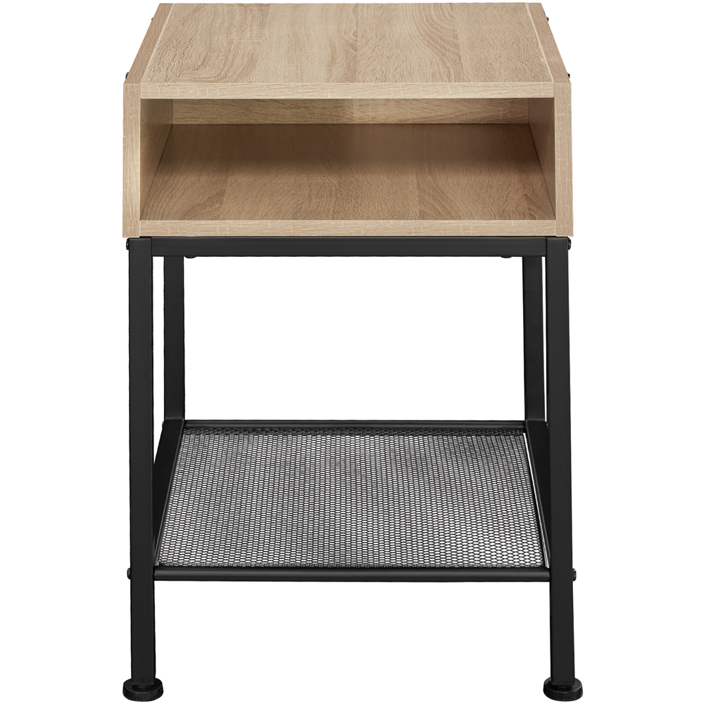 tectake Harlow 2 Compartment Light Wood Oak Sonoma Bedside Table Image 3