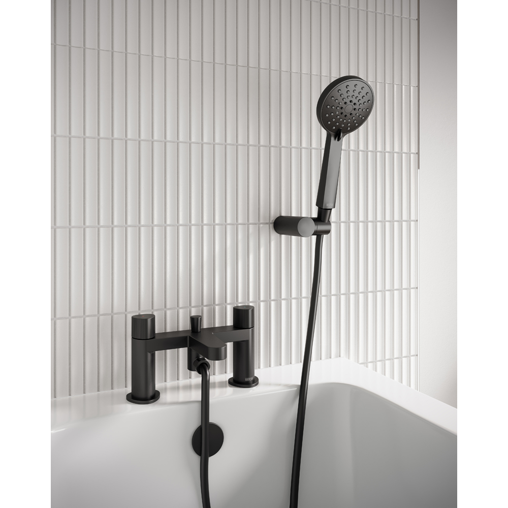 Bristan Liso Matt Black Bath Shower Mixer Tap with Handset Image 5