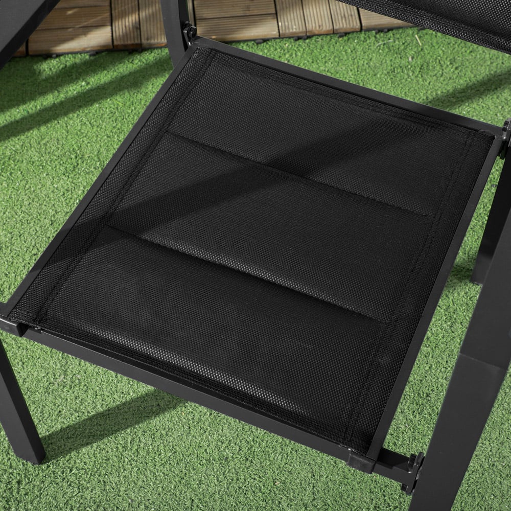 Outsunny Set of 2 Black Aluminium Stackable Garden Chairs Image 3