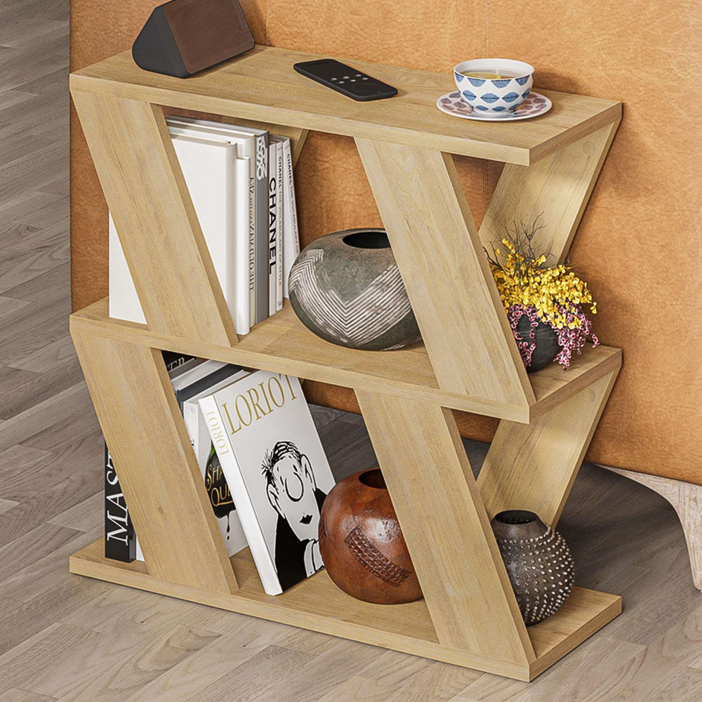 Decortie Lazena 2 Shelf Oak Side Table Image 1