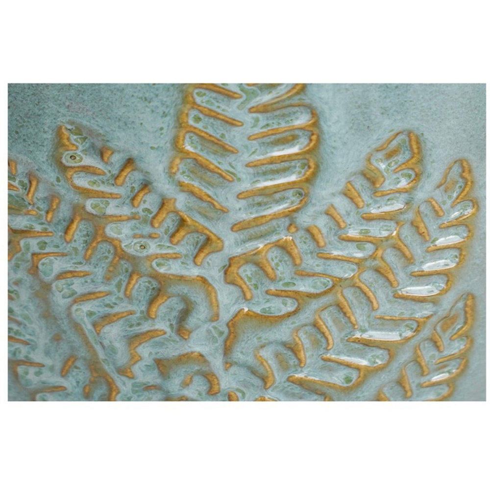 Ivyline Kew Blue Embossed Fern Planter 23cm Image 2