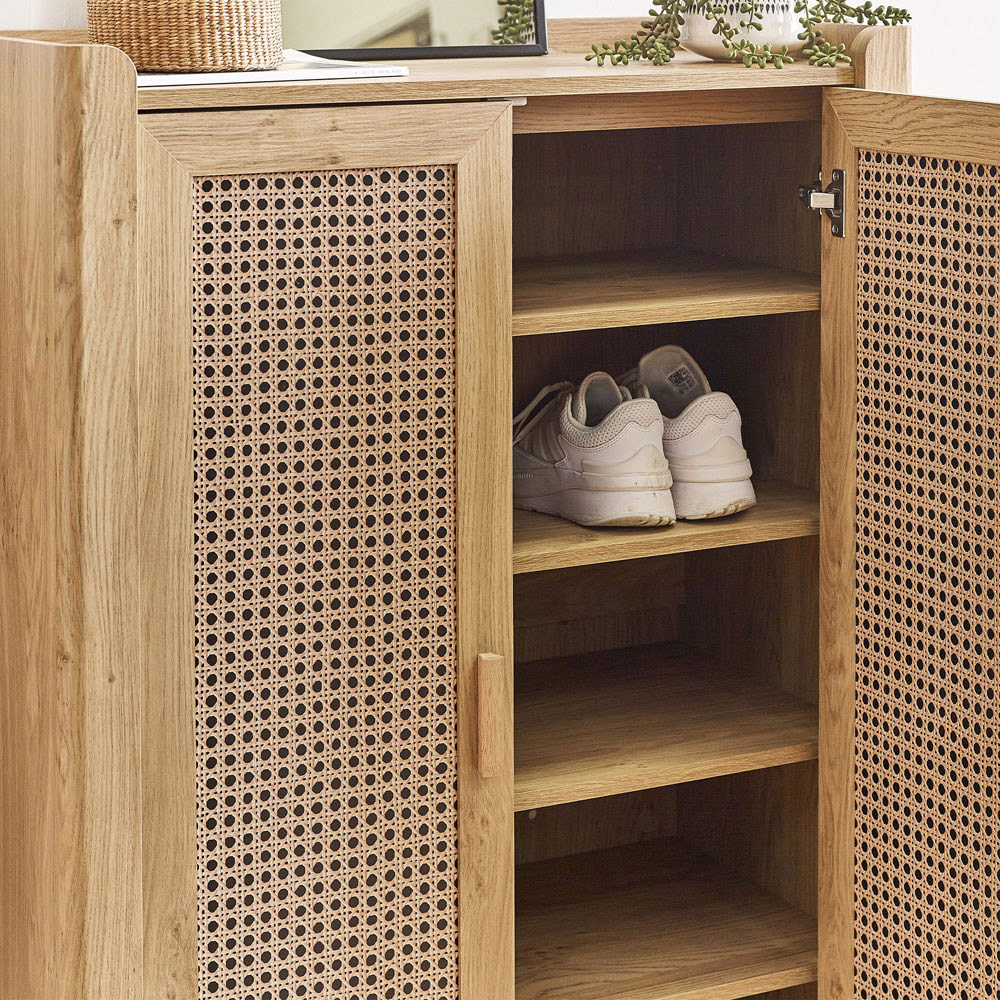 Julian Bowen Sydney 2 Door Rattan Effect Shoe Cabinet Image 5