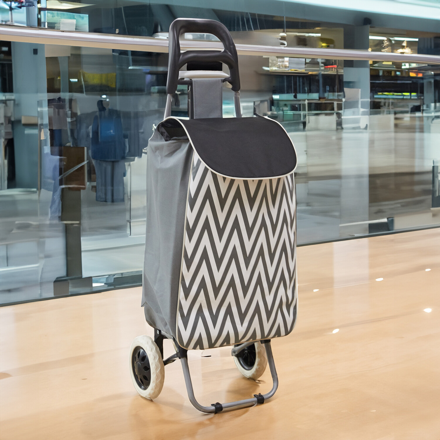 Shopping Trolley - Black and White Image 3