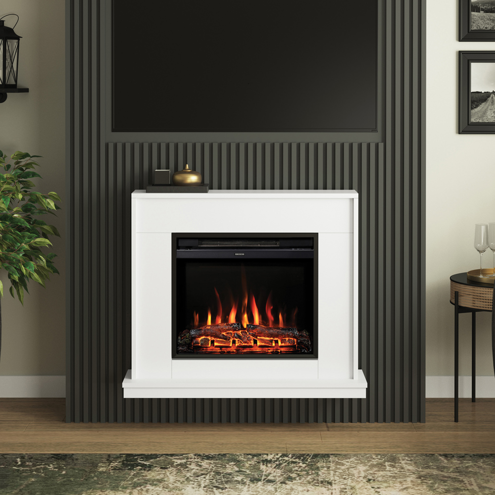 Be Modern Salehurst Ash White Timber Electric Fireplace 2kW 38 inch Image 5