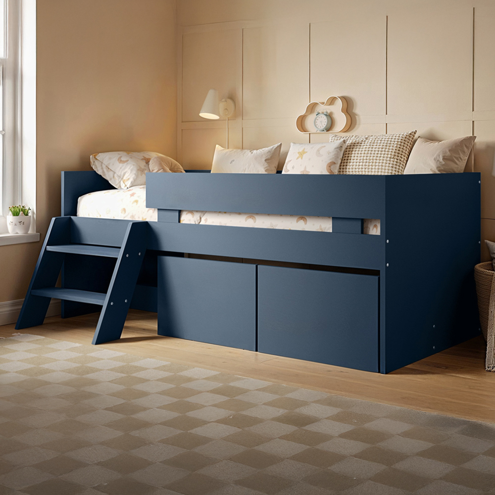 Flair Logan Single Blue 2 Drawer Low Sleeper Image 1