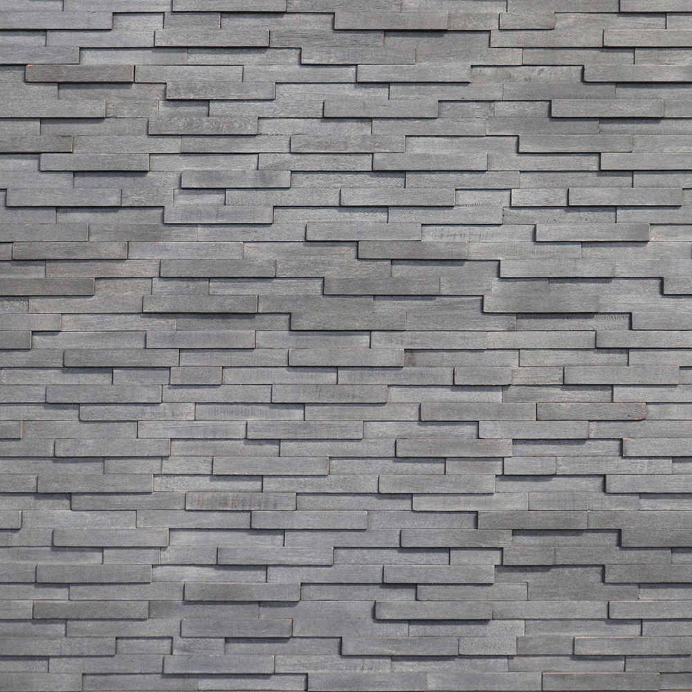 Tuscan Smooth Mosaic Anthracite 3D Split Face Hardwood Wall Tile Image 4