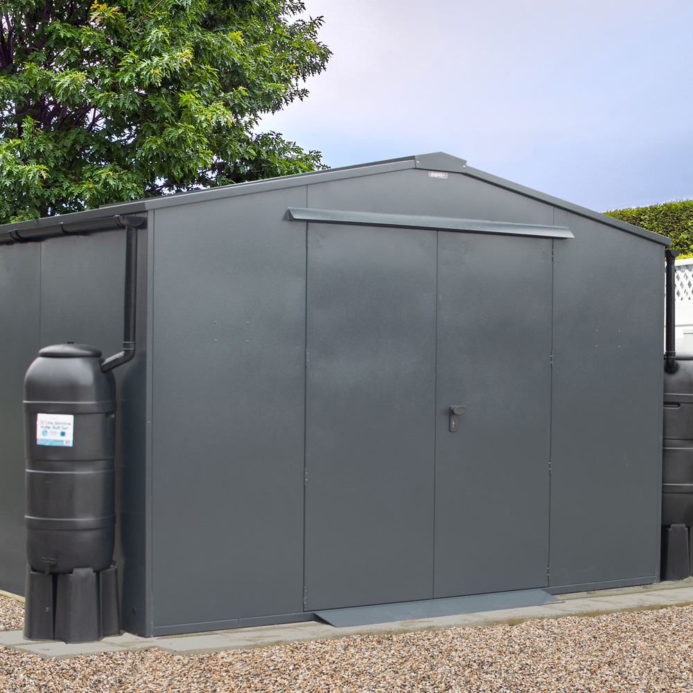 Asgard Garrison Secured by Design 10 x 7ft Grey Metal Workshop Shed with Floor and 5 Point Locking Image 8
