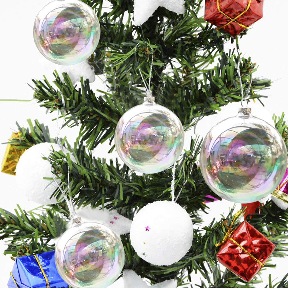 Living and Home Rainbow Glass Christmas Baubles 5 Pack Image 7
