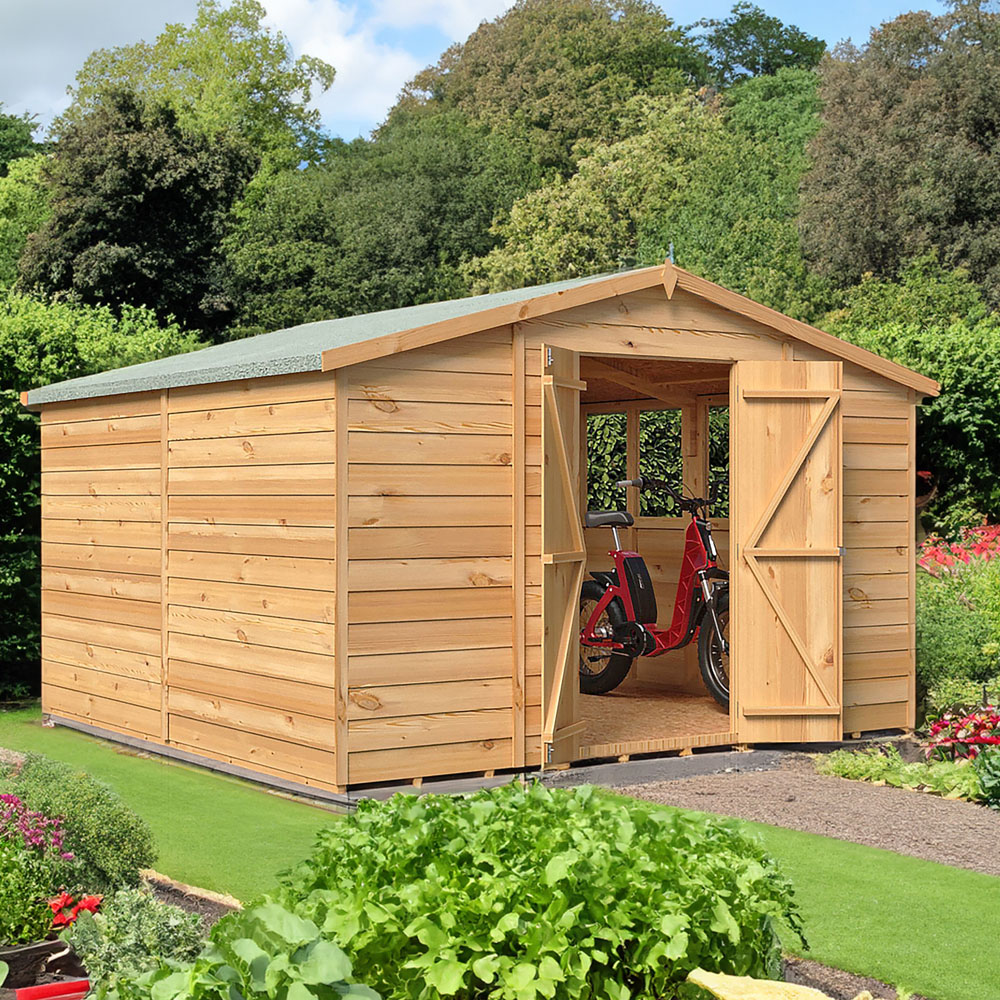 Shire 10 x 10ft Double Door Dip Treated Overlap Apex Shed Image 6