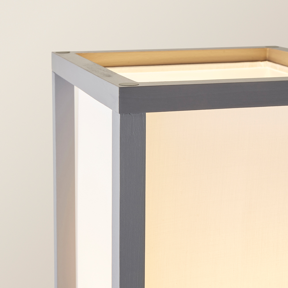ValueLights Struttura 3 Shelf Grey Wooden Floor Lamp Image 3