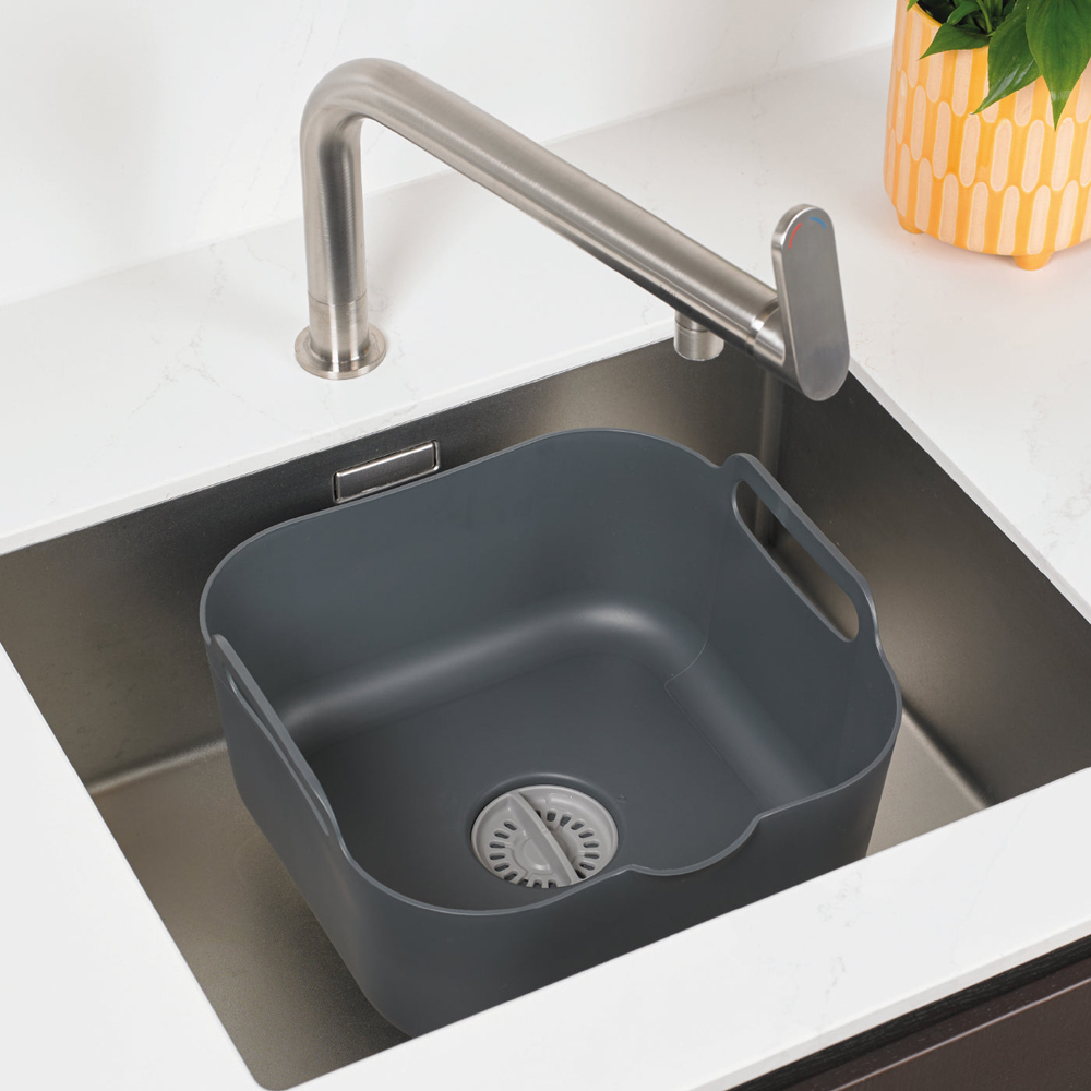 ReBorn Dark Grey Deep Washing Up Bowl with Handles 9L Image 2