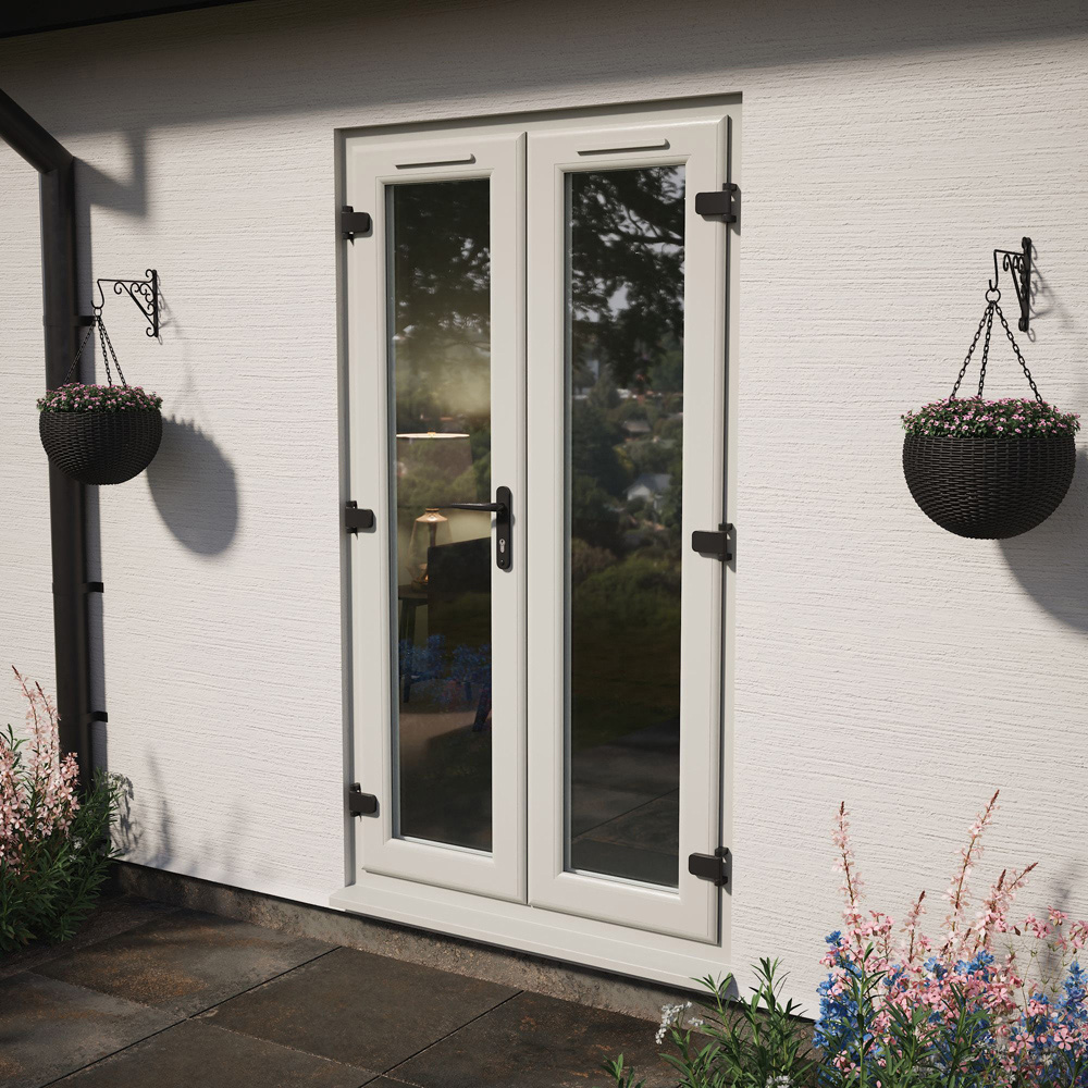 Crystal Agate and White LH Master Clear Glass uPVC Triple Glazed French Door 1190 x 2055mm Image 2