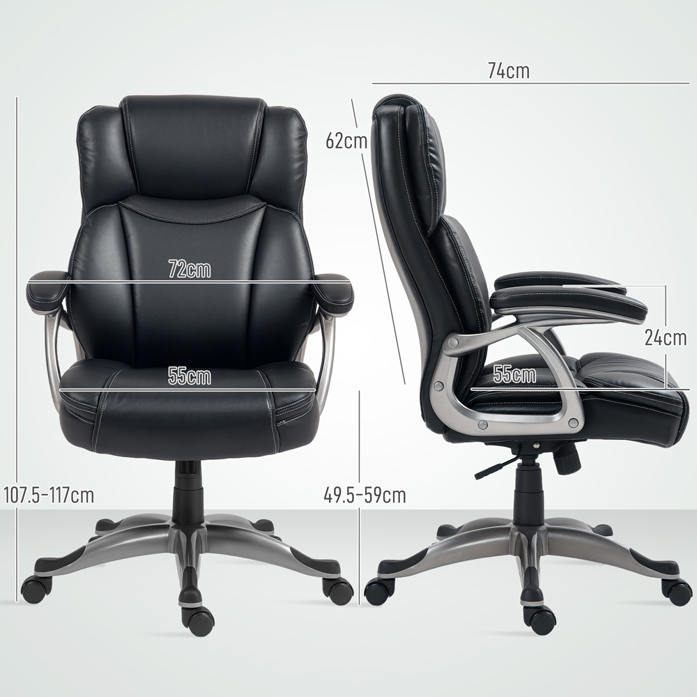 Portland Black PU Leather Tilting Executive Office Chair Image 9