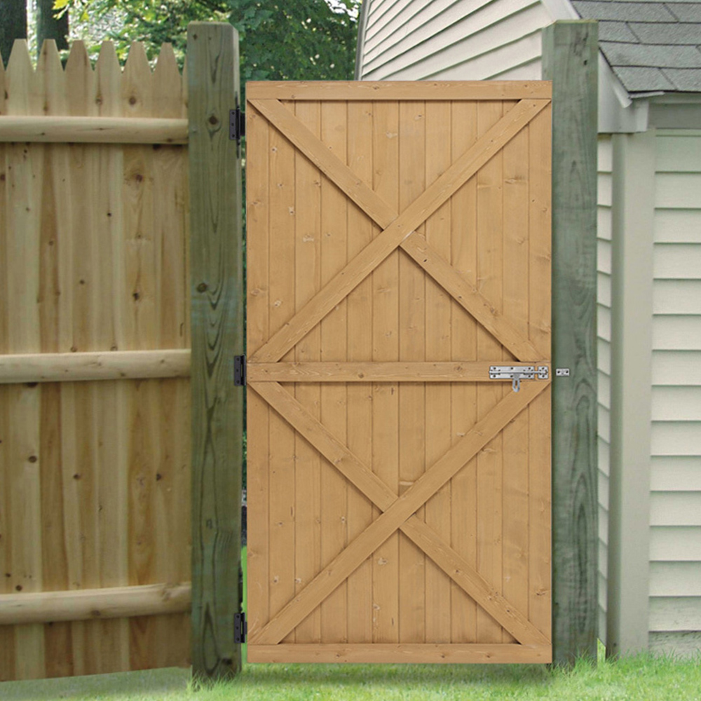 Living and Home 6 x 3.2ft Wooden Garden Side Gate with Latch Image 2