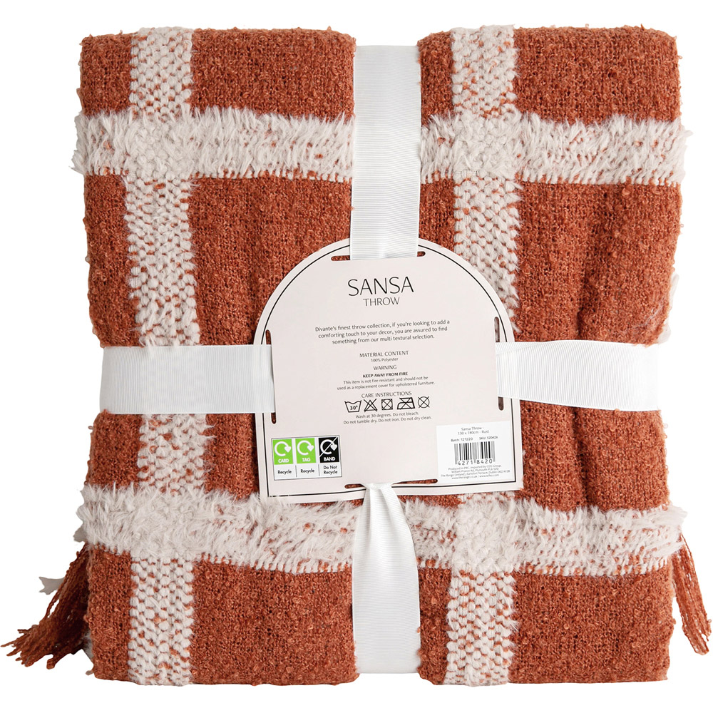 Sansa Checkered Throw Rust Image 4
