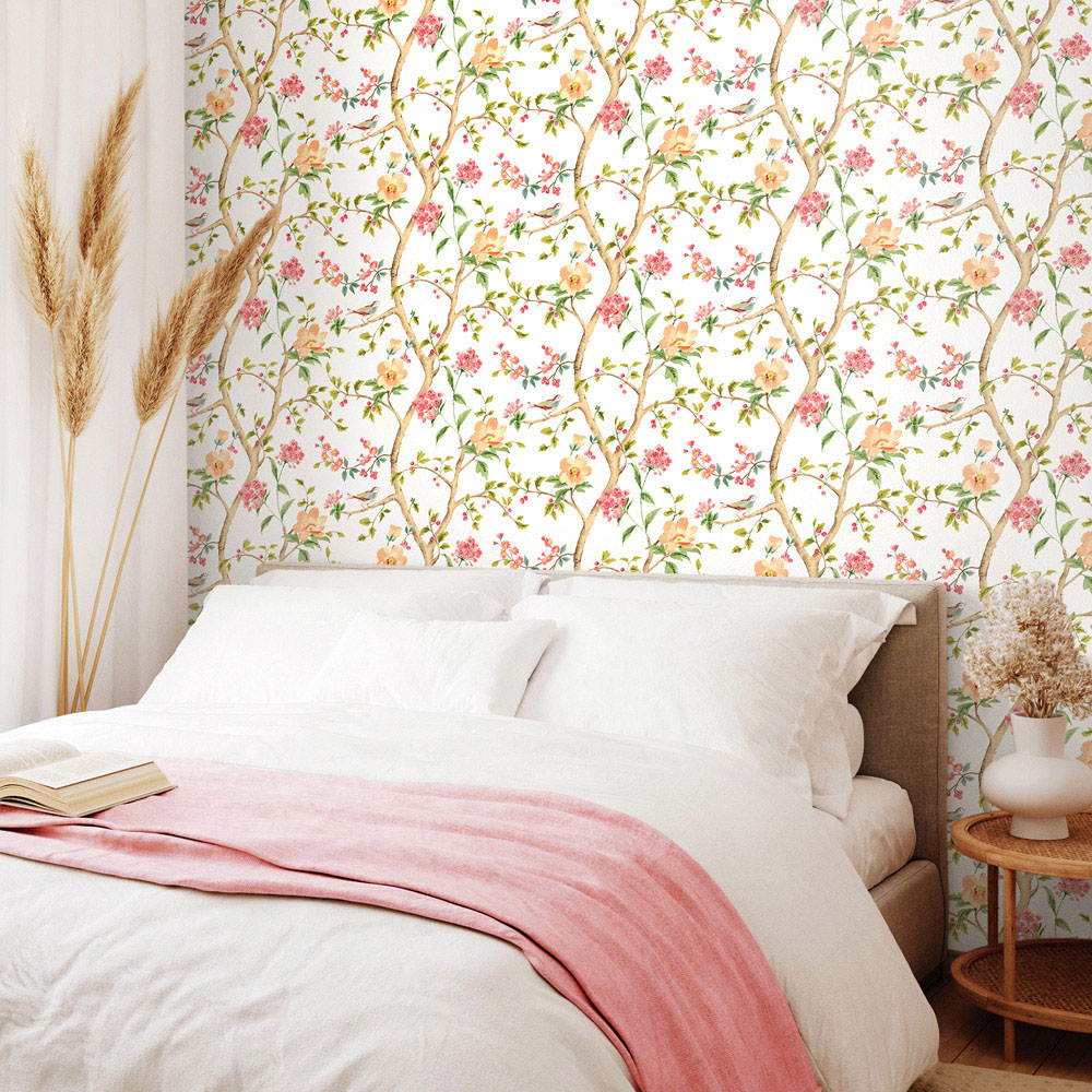 Hoopla Walls Purity Bird Song Multicolour Wallpaper Image 2