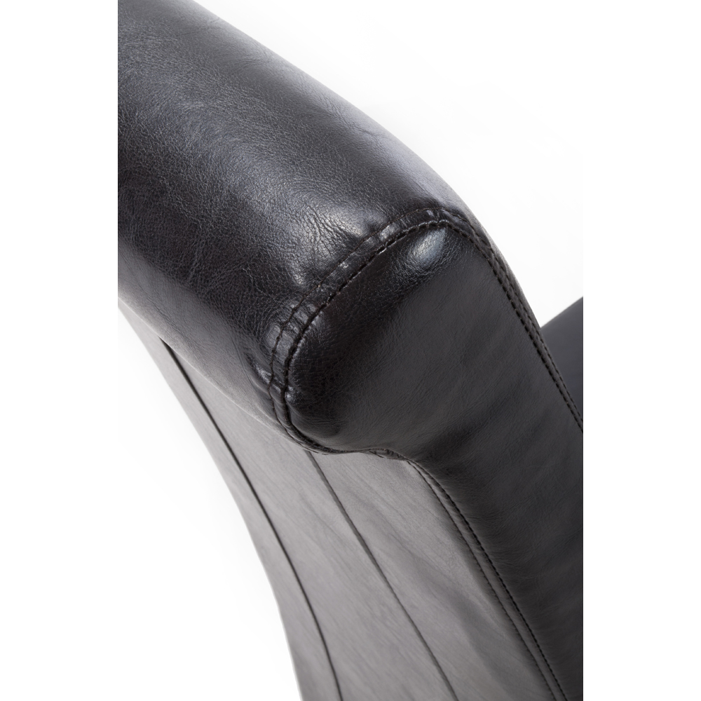 Krista Set of 2 Black Bonded Leather Roll Back Dining Chair Image 4