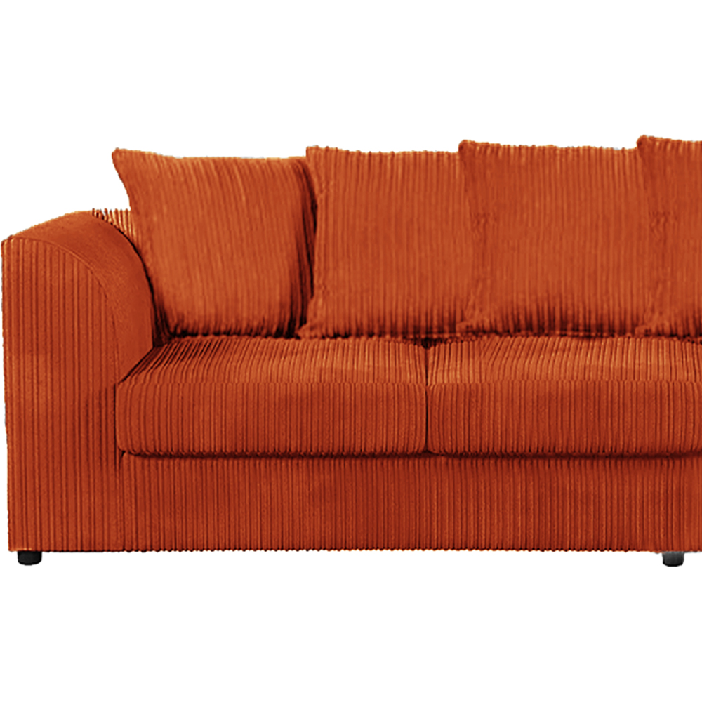 Luxor 4 Seater Orange Jumbo Cord Scatter Back Sofa Image 3